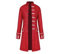 Manteau gothique pour homme - Veste steampunk pour homme - Grandes tailles - Trench classique médiéval - Broderie victorienne - Jupe de marche - Uniforme vampire - Cosplay - Costume d'Halloween