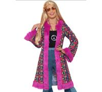 Manteau Hippie Avec Fleurs Pour Femme (Taille M) Multicolore