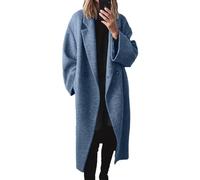 Manteau Hiver Femme Grossesse Mi-Long Laine Chic Matelassé Grande Taille Et Elegant Long Cuir en Cintré Coupe Trapeze Coat Trench Oversize Chaud Veste Longue Mi Automne Peau Retournée Vêtements
