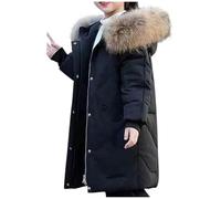 Manteau Hiver Fille, Veste à Capuche Enfant Chaud et épais Sweatshirts Couleur Unie Confortable Vêtements Enfant Automne Hiver Hoodie Poches Ample Coupe-Vent Doudoune de Plein air pour 10-14 Ans