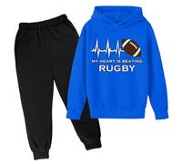 Manteau Hiver Homme Ensemble Enfant Garcon Ensembles Rugby De Sport Garçon Tenue Ado Survêtement Chic À Capuche Et Pantalon Jogging Garçons