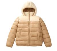 Manteau Hiver pour Enfants Doudoune Matelassé Garçon Blouson Rembourré pour Fille Garçon à Fermeture Éclair Veste Coupe-Vent Décontracté Vêtement pour Le Quotidien 6-16 Ans