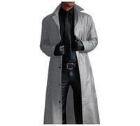Manteau Homme d'halloween, Manteau Long en Cuir de Style Détective/Vampire, pour Fêtes d'halloween, Soirées Thématiques et Looks de Style Alternatif
