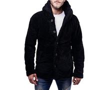 Manteau Homme en Laine A Capuche Hiver Chaud éLéGant Chaude éPais Pas Cher A La Mode Vintage Fourrure Pullover Cardigan Veste Polaire