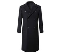 Manteau Homme Hiver Long Cardigan Blouson Chaud Veste Laine Fourrure Noir Parka Classe De Costume Pour Habillé Cachemire Cuir Mi Duffle Coat Grand Froid Manteaux D'hiver Monteau Vetement Chaude 3/4