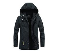 Manteau Homme Hiver Mi Longue Chaud à Cordon Casuals Sport Respirant Pulls, Gilets et Sweats Homme Imperméable Marque Veste Homme Pas Cher Hauts Homme Halloween Automne Hiver Noir XXL
