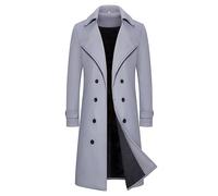 Manteau Homme Hiver Monteau Parka Fourrure Veste Long Noir 3/4 pour Winter Coat Men Grand Froid Trench Blouson Chaude Chaud en Laine Manteaux Cuir Blazer Chic Et Elegant Redingote Vetement Caban Très