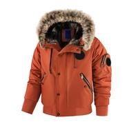 Manteau Homme Hiver Parka Doudoune Longue Capuche Fourrure Imperméable Blouson Veste Chaude Long Matelassée Kaki Coupe Vent Militaire Automne Manteaux Chaud Ski Chasse Polaire De Travail 3/4 Amovible