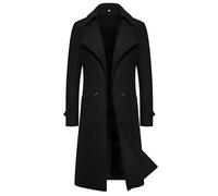 Manteau Homme Hiver Veste En Laine Blouson Chaud Long Cuir D'hiver Parka Chaude Doudoune Longue De Costume Grand Froid Pardessus Noir Classe Trench Coat Chic Manteaux Mi Très Jaketa Grande Taille 3/4