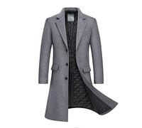 Manteau Homme Pardessus Laine Mi-Long Caban Veste Chaud Manteaux et Blousons Automne Hiver Chaud Long Slim Trench Coat Vestes en Laine Manche Longues Fashion à La Mode Duffle Coat Pas Cher