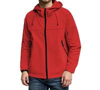 Manteau Homme Toutes Saisons Fonctionnel et Pratique Blouson Coupe Vent Extérieur à Capuche Coupe Large Poche Léger Veste de Voyage Sport pour Aventure et Quotidien(Red, M)