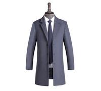 Manteau - HUGO - Mi Long - Élégant en Laine - Col Blazer - Automne-Hiver - Gris XS