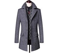 Manteau - HUGO - Mi-Longue - Laine - Slim Fit - Col Revers - Gris XXL