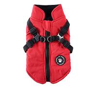 Manteau imperméable et chaud pour chiots Vêtements d'hiver pour chiens de petite et moyenne taille Gilet de sport pour Yorkshire, Chihuahua et Boulodogue Français (S, rouge)
