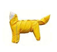 Manteau Imperméable Extérieur pour Chien Veste Pluie Combinaison Capuche Borde TPU Visibilité Réfléchissante Coupe Mâle Femelle Facile à Mettre, Yellow, Size to 3