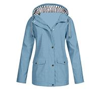 Manteau Imperméable Femme Chaud Cirée de Pluie de Couleur Unie Vestes de Randonnée Anti-Pluie Femme Manteau Coupe-Vent Solide en Polyester Multicolore Disponible