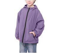 Manteau Imperméable Fille, Veste de Pluie pour Enfants Manteaux Imperméables à Capuche Fermeture éclair Coupe Vent Vestes de Pluie Légère Vêtement de plein air 2-10 Ans