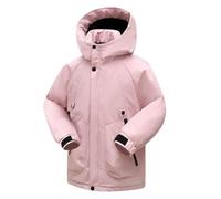 Manteau Imperméable Filles, Veste de Pluie pour Enfant Fille Manteaux Imperméables à Capuche Fermeture éclair éPaissir Parka Polaire Chaude en Peluche Vestes de Pluie Vêtement de plein air 6-17 Ans