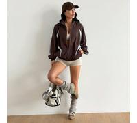 Manteau imperméable marron et bleu pour femmes, style streetwear décontracté d'été, pour sortir et faire du sport L,M,S,XSUnicoloreTissu tissé