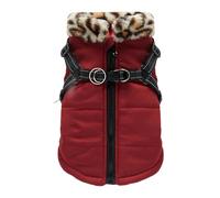Manteau imperméable pour animaux de compagnie - Tenue isolée pour chien de 35 cm - Roue dentée rembourrée douce - Gilet de ceinture léger - Vêtement chaud réfléchissant pour petits chiens de taille