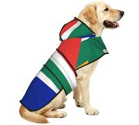 Manteau imperméable pour chien avec bandes réfléchissantes et sangle ventrale réglable Motif drapeau de l'Afrique du Sud