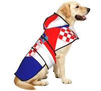 Manteau imperméable pour chien avec bandes réfléchissantes et sangle ventrale réglable Motif drapeau de la République de Croatie