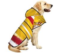 Manteau imperméable pour chien avec bandes réfléchissantes et sangle ventrale réglable Motif drapeau de l'Espagne