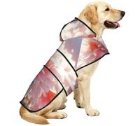Manteau imperméable pour chien avec bandes réfléchissantes et sangle ventrale réglable Motif fleurs fleuries au soleil
