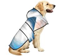 Manteau imperméable pour chien avec colonne d'eau circulaire et fleurs pour chiens de petite, moyenne et grande taille avec bandes réfléchissantes et sangle ventrale réglable