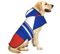 Manteau imperméable pour chien avec motif drapeau russe et bande réfléchissante et sangle ventrale réglable pour chiens de petite, moyenne et grande taille