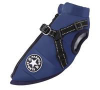 Manteau imperméable pour chien - Veste d'hiver pour chien de petite et moyenne taille avec harnais - Manteaux réfléchissants - Sans manches - Bleu - 2XL