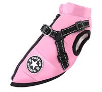 Manteau imperméable pour chien - Veste d'hiver pour chien de petite et moyenne taille avec harnais - Manteaux réfléchissants pour chien - Gilet doublé sans manches - Rose - XL