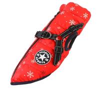 Manteau imperméable pour chien - Veste d'hiver pour chien de petite et moyenne taille avec harnais - Manteaux réfléchissants pour chien - Gilet doublé sans manches (flocon de neige, S)