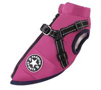 Manteau imperméable pour chien - Veste d'hiver pour chien de petite et moyenne taille avec harnais - Manteaux réfléchissants pour chien - Gilet doublé sans manches (violet, M)