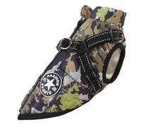 Manteau imperméable pour chien - Veste d'hiver pour chien de petite et moyenne taille avec harnais - Manteaux réfléchissants pour chien - Gilet doublé sans manches (camouflage, M)