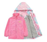 Manteau imperméable pour fille avec doublure en polaire, veste coupe-vent avec capuche amovible, vêtements d'hiver chauds pour enfants, rose, 4-5 ans