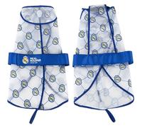 Manteau imperméable réglable pour Chien Real Madrid avec Capuche, résistant à l'eau, Design Exclusif et Ajustement Confortable, Produit Officiel de Football