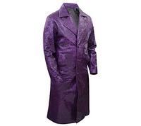 Manteau Joker Squad pour homme | Trench violet à texture crocodile pour Halloween, violet, L