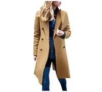 Manteau Laine Femme Hiver Grande Taille Veste en Laine à Double Boutonnage Manteau Caban Femmes Hiver Chic Manteau Chaud Mi-Long Vintage Chaud Manches Longues en Laine Cardigan Blouson Automne Hiver