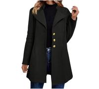 Manteau Laine Femme Hiver Grande Taille Veste en Laine Long Femme Hiver Chic Manteaux et Blousons en Laine Manteau Caban élégant d'hiver en Laine Chaud Cardigan Coupe-Vent Outerwear Cadeau Maman