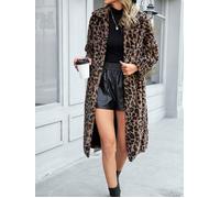 Manteau léopard en vrac moyen long pour femmes - Funmoon XS