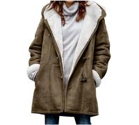 Manteau Long Capuche en Laine Fourré Hiver Cintrée Femme Veste Polaire Femme avec Capuche Grande Taille Manteau à Sweat Peluche en Sherpa Zippée Sweats à Capuche Fleece Manteau Bon Marché