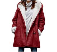 Manteau Long Capuche en Laine Fourré Hiver Cintrée Femme Veste Polaire Femme avec Capuche Grande Taille Manteau à Sweat Peluche en Sherpa Zippée Sweats à Capuche Fleece Manteau Bon Marché