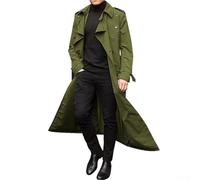 Manteau long d'hiver pour homme style vintage - Parka ample - Pour événements professionnels et sociaux - Taille L - Vert