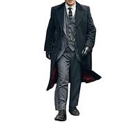 Manteau long en laine de Thomas Shelby de Peaky Blinders, trench tendance avec chapeau gratuit pour homme, Noir , XS