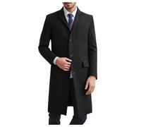 Manteau Long en Laine pour Homme Vintage Trench Coat Chaud avec Boutons Duffle Coats Pardessus Coupe Vent Hiver Épais et Slim Fit Coupe Longue pour Tenue Décontractée Confortable Homme Manteau Parka