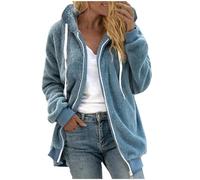Manteau Long Femme Chic Sherpa Veste Polaire Ample Elegant Peluche Sweat Capuche avec Capuche Longue Blanket Hoodie Chaude Grande Taille Manteau Femme Hiver Chic XXL