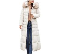 Manteau Long Femme Hiver Doudoune Chaude sans Capuche Femmes Parka Réversible Hiver À Capuche Long Mode Polaire Manches Longues Grande Taille Manteau De Laine Casual Parka Epaisse Chaude Slim Fit
