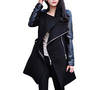 Manteau Long Femme Hiver Manteau À Revers Trench-Coat Epaissie Chic et Élégant Blazer Manteau Coupe-Vent Couleur Unie Classique Veste Femmes Hiver Chaud Long Laine Pas Cher