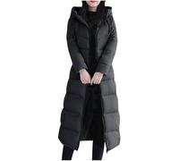 Manteau Longue Femme Hiver Chaud Doudoune Femmes Fermeture Éclair Zippé Manteaux en Duvet Matelassé Veste Rembourrée Blousons Parka Long Casual Jacket